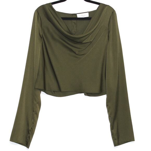 L'Academie The Florina Top in Olive Green Size Large - Picture 6 of 10